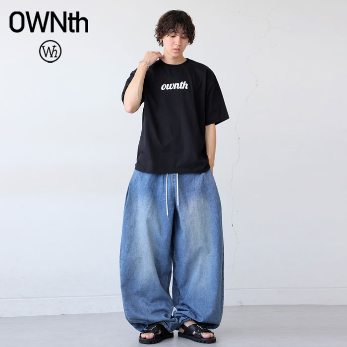 デニム バルーンパンツ メンズ ロング 綿100 送料無料・メール便不可